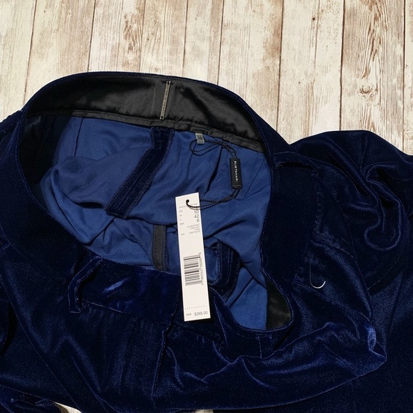 Elie Tahari Midnight Deep Blue Velvet Alana Pants - Picture 4 of 8